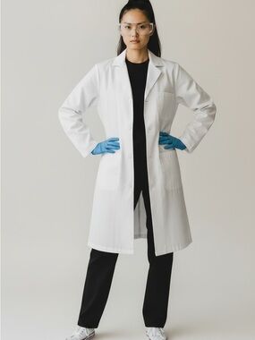 Unbranded Unisex White Lab Coat | Size Small (Fits Medium)